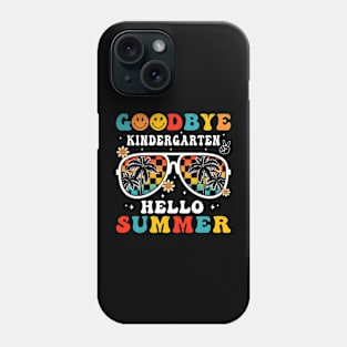 Goodbye Kindergarten Hello Summer Groovy Retro Last Day Of School Phone Case