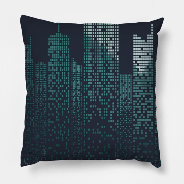 pixel city Pillow by pilipsjanuariusDesign
