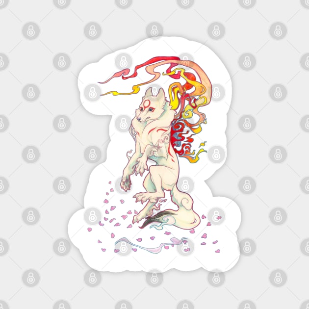 'Painted Warrior' Amaterasu Magnet by charamath