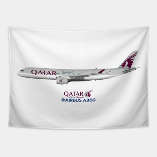 Illustration of Qatar Airbus A350 Tapestry