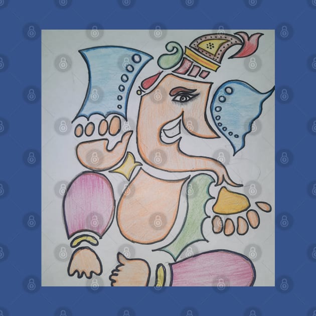 Handsketch of God Ganesha by NBMSSILKSAREE 