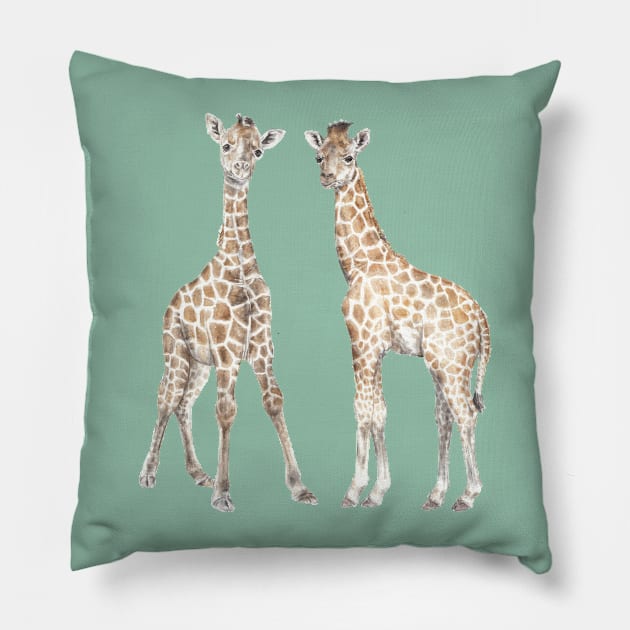 Giraffes Pillow by wanderinglaur