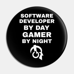 Software Developer By Day Gamer By Night Pin