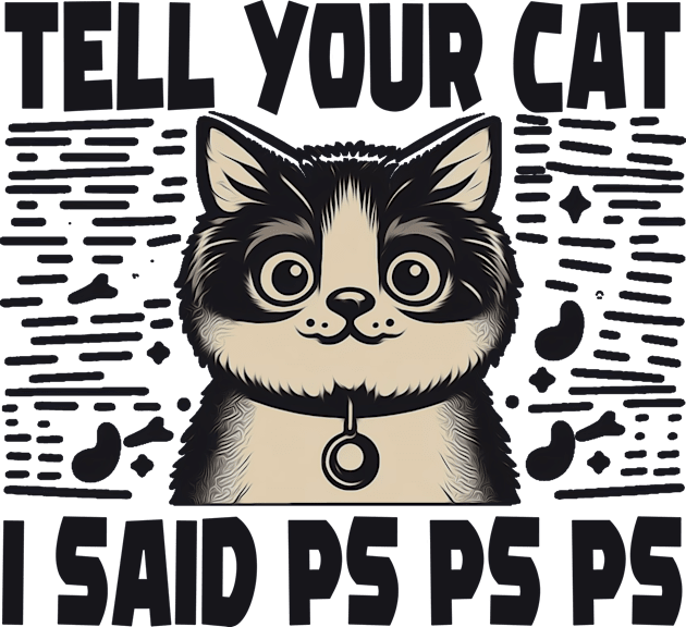 Tell Your Cat i Said PS PS PS Kids T-Shirt by Mad&Happy