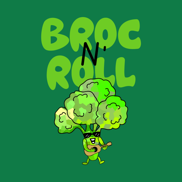 ROCK And Roll Funny Broccoli by SartorisArt1