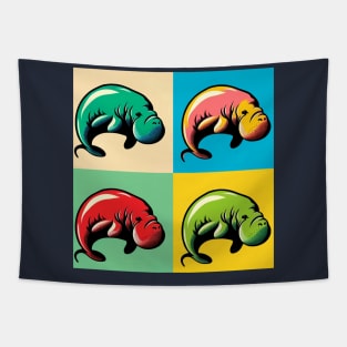 Pop Dugong Art - Trendy Marine Life Tapestry