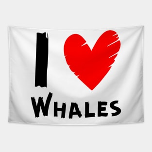 I Love Whales Tapestry