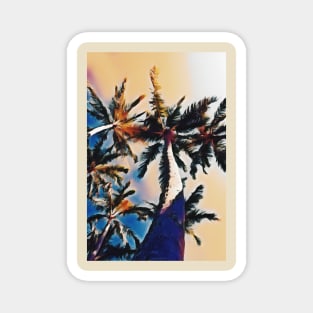 Vintage Palm Trees Photo Art Magnet