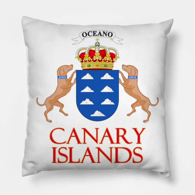 Canary Islands - Coat of Arms Design Pillow by Naves