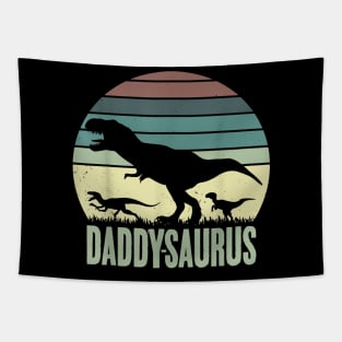 Daddy-saurus Fathers day Dad Papa Family Dinosaurs Matching Tapestry