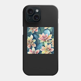 Watercolor succulent pattern Phone Case