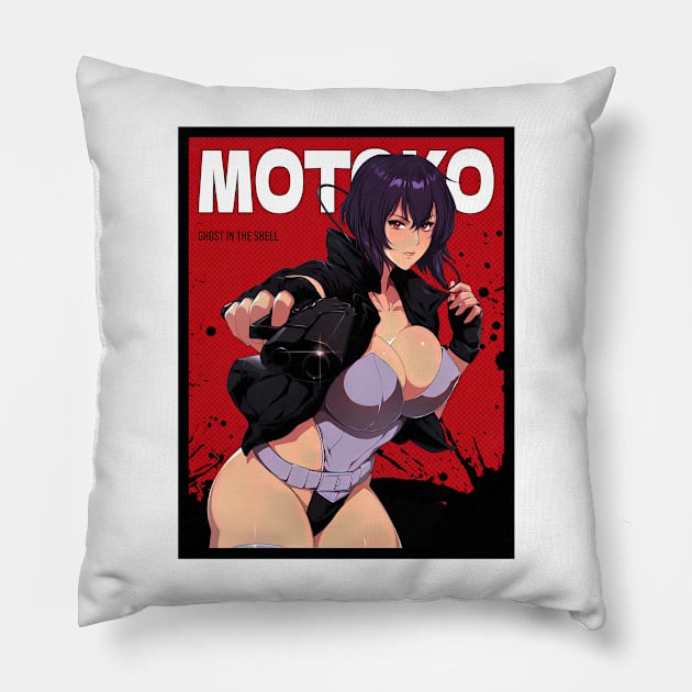 Major Motoko Kusanagi Ghost In The Shell Red Comic Pillow by beataamberd7