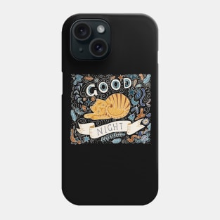 good night sleeping cat hand drawn Phone Case