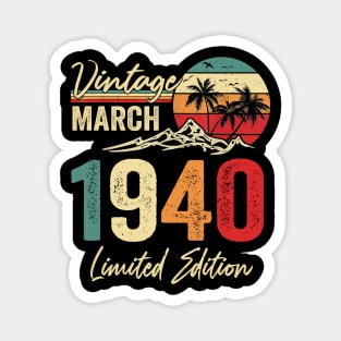 march 1940 vintage birthday Magnet