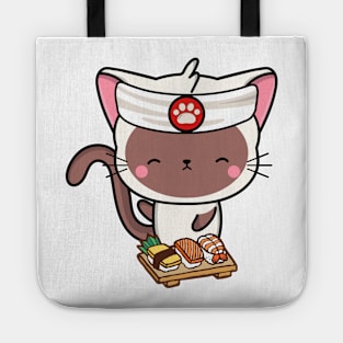 Sushi Chef White Cat Tote