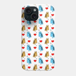 Cat in love pattern Phone Case