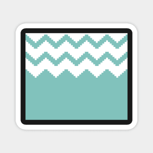 Zigzag geometric pattern - blue and white. Magnet