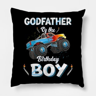 Godfather Of The Birthday Boy Monster Truck Bday Party Men Pillow