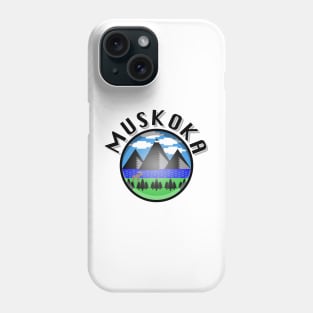 Muskoka Design (Version 2), Black Lettering Phone Case