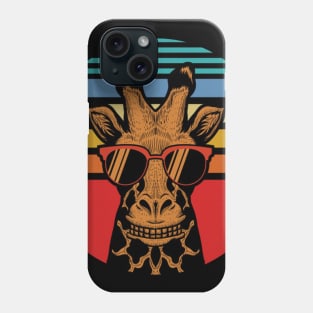 Retro cool giraffe Phone Case