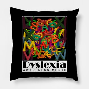 Dyslexia Awareness Month 3D Mixed Letters Pillow