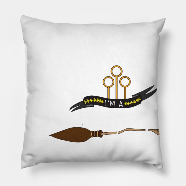 White 'I'm A Keeper' Pun - Yellow Pillow by cheekymare