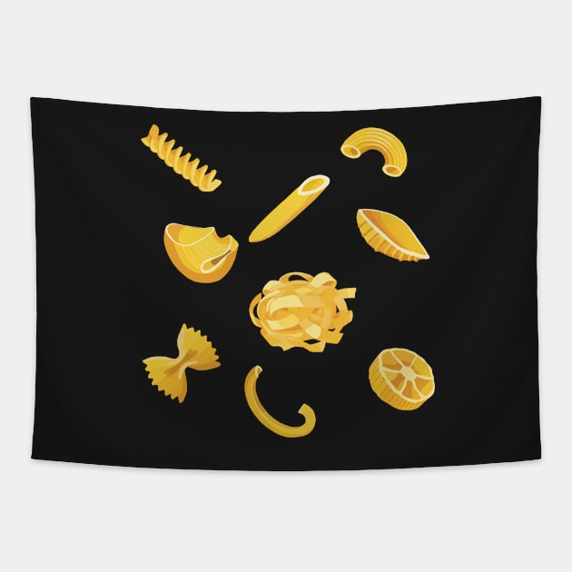 Pasta Types Tapestry by Holailustra