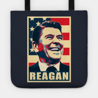 Ronald Reagan Happy Propaganda Poster Art Tote