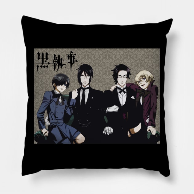Ciel, Sevastian, Claude and Alois Pillow by Koburastyle
