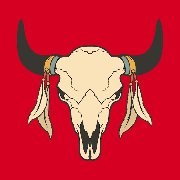 Wild Bison skull by Wintrly