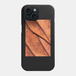 Brown Ornamental Leather Stripes, natural and ecological leather print #69 Phone Case