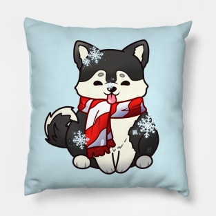 Snowflake Husky Pup Pillow