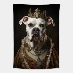 Regal White Boxer - Medieval German Queen Tapestry