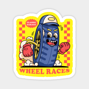 Wheel racing, wheel racing mascot character Magnet