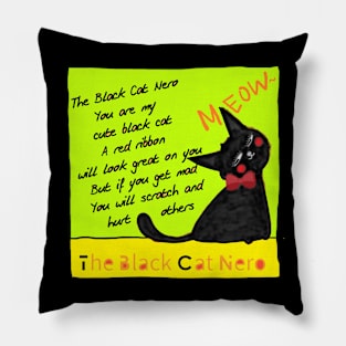 the black cat nero Pillow