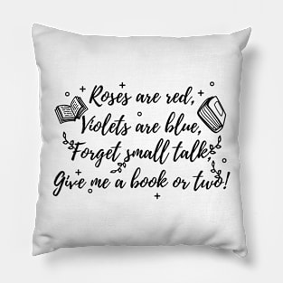 Funny Introverted Book Lover Poem Pillow