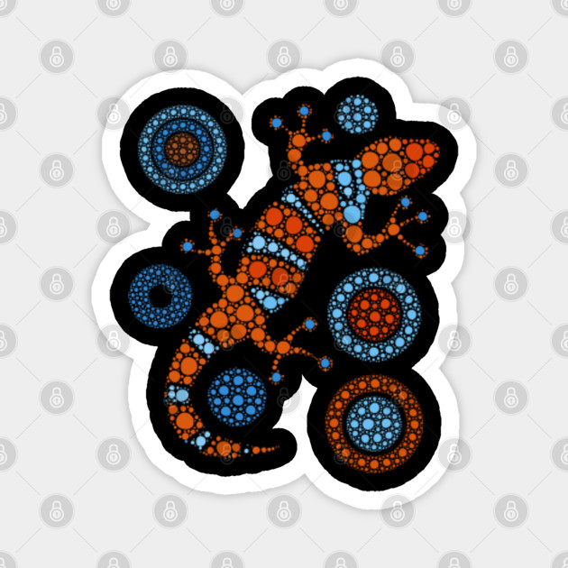 Aboriginal Dot Art Lizard Color Lizard Magnet Teepublic
