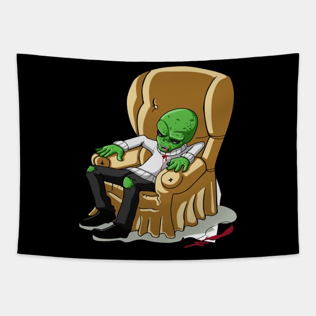 I don't believe in Humans design I Booze Ufo Alien Gift Tapestry by biNutz