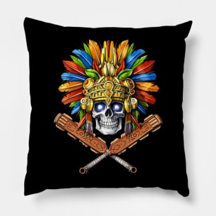 Aztec Skull Warrior Pillow