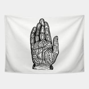 Antique Fortune Telling Palmistry Hand Tapestry