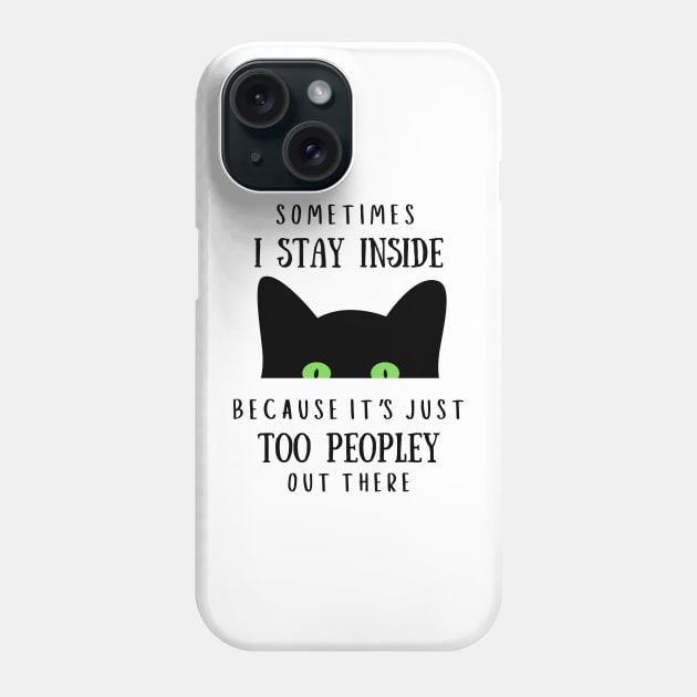 Funny Antisocial Cat Design Phone Case by ArtByGrammy