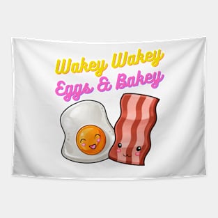 Funny, Cute Bacon and Eggs Tapestry