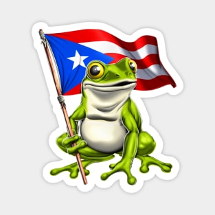 Coqui Frog Puerto Rico Flag Magnet