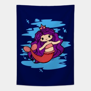 Cute Mermaid Illustration Tapestry