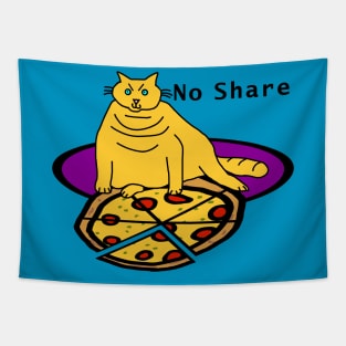 Cat Chonk Got Pizza Tapestry