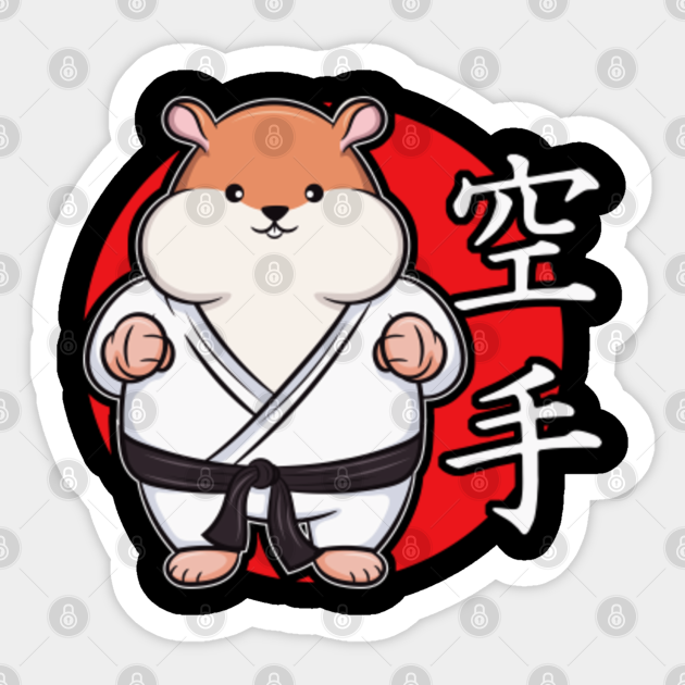 Karate Hamster Chibi Kawaii Martial Arts Gift Karate Sticker Teepublic