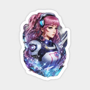 Andromeda Legends: Unforgettable AI Anime Character Art Magnet