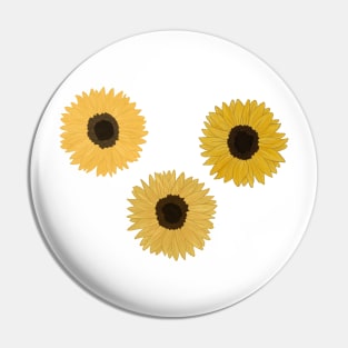 Three Sunflowers Pin