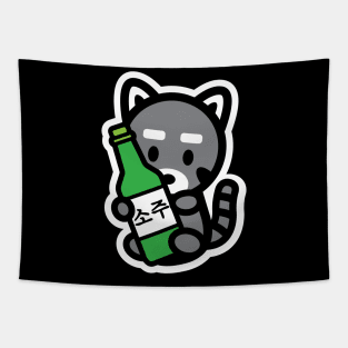 Raccoon Trash Panda Soju Korean Drink Funny Cute Animal Pet Bambu Brand Tapestry