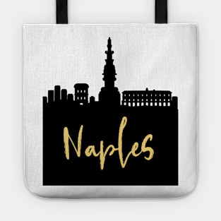 NAPLES ITALY DESIGNER SILHOUETTE SKYLINE ART Tote